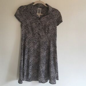 Free People Leopard Print Shirt Dress NWOT